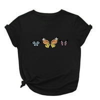 Ženske ljetne košulje na rasprodaji ženske modne Ležerne široke majice s okruglim vratom s printom leptira