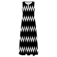Haljine za žene a-line ležerna ljetna haljina bez rukava srednje dužine s okruglim vratom, Crna, e-mail
