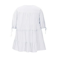 ženska Maksi haljina - modna ljetna zavojna ležerna jednobojna Mini haljina s izrezom u obliku slova u i kratkim