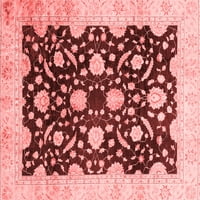 Tvrtka Amand strojno pere tradicionalne unutarnje prostirke u orijentalnom stilu u crvenoj boji, kvadratne 6 stopa