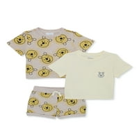 Set Majica i kratkih hlača Vinnie Pooh za dječake od 3 komada veličine 0,3-24 m