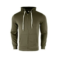 Shpwfbe zip up hoodie muški casual sosul solid solid dva po kapuljačama džepni kaput džepne hlače set set