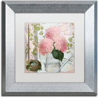 Zaštitni znak likovna umjetnost Chalet d'ete Hydrangea Canvas Art by Color Bakery White Matte, Silver Frame