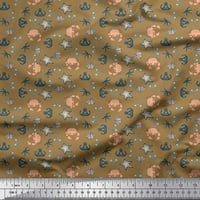 Poli Georgette tkanina s sidrenom kukom, rakovima i morskim zvijezdama s oceanskim printom za šivanje širine dvorišta