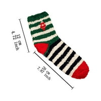 Čarape za žene i muškarce, 1 par božićnih čarapa za odrasle, ženske tople koraljne plišane čarape s cijevima,