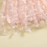 Malini djeca Djeca djevojčice haljine 3d leptir solidna boja bez rukava bez rukava Ljetno slatka casual princeza