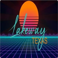 Lakeway Texas Vinyl Decal Stiker Retro Neon Design