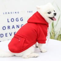 Majica s kapuljačom za pse za pse u boji, stražnji džep od poliestera, Otvorena vezica, udobna jakna za pse male