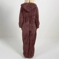 Pidžama za žene, Plus veličina, kombinezon s kapuljačom s dugim rukavima s patentnim zatvaračem, pidžama, ležerni