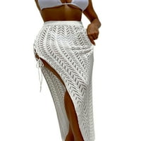 Niuer žene maxi suknje visoki struk prikrivaju a-line duge suknje crochet šuplje bijele s