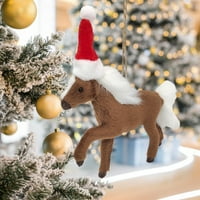 KRIPYERY HORSKE PRIMJEND LIJEPANI božićni šešir Simulacija životinjskih modela viseći ukrasi Fau krzna Konja lutka
