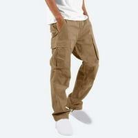 Teretne hlače za muškarce, obične Ležerne hlače s puno džepova, vanjske ravne duge hlače za fitness, teretne hlače