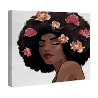 Wynwood Studio Fashion and Glam Wall Art Canvas Otisci 'Cvijeće za nadahnuće' portreti - smeđa, bijela