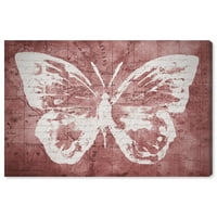 Wynwood Studio životinje zidne umjetničke platnene ispise 'Marsala Butterfly' Insekti - Crveni, bijeli