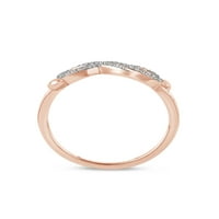 Dijamantni prsten s dvostrukim srcem od 18 karata od ružičastog zlata od 10 karata