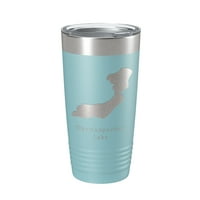 Čaša s kartom jezera Okamanpidan putna šalica izolirana šalica za kavu s laserskim graviranjem ia, Minn Oz, svijetloplava