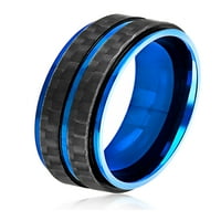 Obalni nakit prsten od karbonskih vlakana od nehrđajućeg čelika s plavim premazom