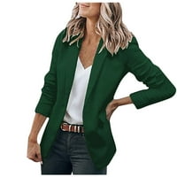 ZPANXA BLAzer Jackets za žene Čvrsta boja džep s dugim rukavima gumb za jaknu Slim Work Office Blazer jakna Otvoreni