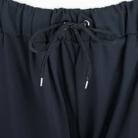 Joga gamaše za žene mornarske pamučne ženske kaznene solidne džepne džepne joge kratke hlače od 7 točaka