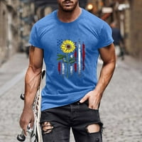 CLLIOS majice za muškarce za čišćenje, muškarci casual okrugli vrat 3D digitalni tisak pulover fitness sportski