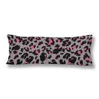 Luksuzne ružičaste na sivoj Leopard jastučnice za tijelo, jastučnice za jastuke