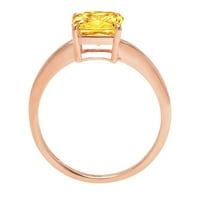 1. 18-karatni prsten od ružičastog zlata s prozirnim imitacijskim dijamantom asssher, 6,75%