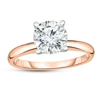 Ct. Dijamantni zaručnički prsten za pasijans u 14k ružičastu zlatu