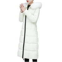 Ženska donja jakna s kapuljačom, lagani topli dugi donji kaput, zimska izolirana prošivena jakna, plišane dukserice,