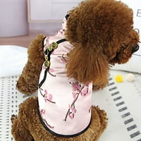 Kineski stil, prozračno odijelo za pse bez rukava, ljetna ružičasta 2 inča
