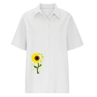 Komiseup ženske predimenzionirane majice Ljetne dame jedno rame slatke majice kratke rukave labave bluze cvjetni