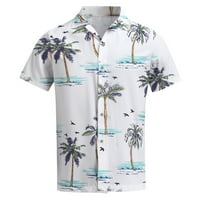 Rovga košulje muške modno casual sputavanje ovratnika tiskani kratki rukavi na vrhu Havajske plaže košulja ljetna