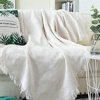 Pamučna posteljina uredski kauč pleteni pokrivač s tapiserijom s resicama