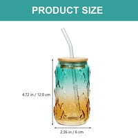 Staklena šalica za kućanstvo u obliku staklenke sa slamkom prikladan pribor za kavu od stakla za kavu