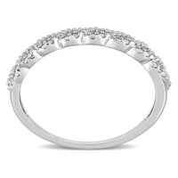 Carat T.W. Dijamantni 10KT bijeli zlato rezani prsten za val
