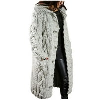 Ženske zimske jakne Plus size rasprodaja ženski kardigan s kapuljačom preveliki džemper s džepom jednoredni kaput