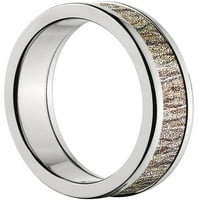 Polu krug titanijskog prstena s mahovitim hrastovim četkicama camo inlay