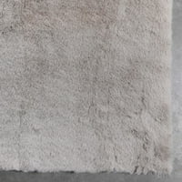 Dobro tkani Opal Crest teksturirana čvrsta siva moderna fau krzna 5'2 7'3 Područje prostirke