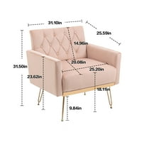 Zlatno ružičasta naglašena stolica za noge Udobna podstavljena stolica za čitanje ležaljka kauč za jednu osobu