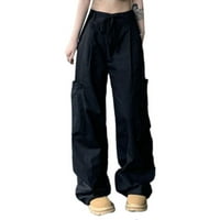 Ženske teretne hlače, široka ulična odjeća, hip hop joggeri, sportske široke široke hlače Na vezanje, hlače za