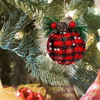 Viseća božićna kugla od stiropora od pinjola imitacija tkanine od pinjola ukras božićne kuglice od crvene rešetke