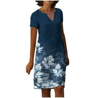 Rasprodaja ženske ljetne modne ljetne Ležerne haljine s kratkim rukavima i cvjetnim printom u obliku slova u u