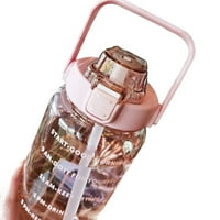 Šalica za vodu s silikonskom slamkom, boca velikog kapaciteta 2000 ml, nepropusna plastična boca za vodu bez boce