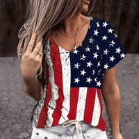 Ženske majice američke zastave, proljetne i ljetne majice, domoljubne bluze kratkih rukava, Majice za žene 4.
