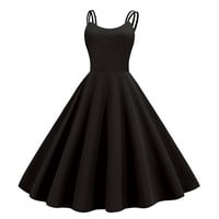 Booker vintage haljine za žene bez rukava dužina koljena retro retro osvijetljena ljuljačka formalna maturalna