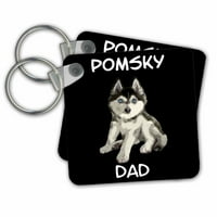 3-inčni-portret psa Pomski za tatu - privjesci za ključeve, 2. broj, set od 2