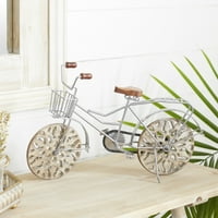 19 12 smeđa metalna biciklistička skulptura s rezbarenim drvenim kotačima