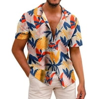 Košulje za muškarce gornje košulje Ljetno tiskani gumb dolje ležerna labava košulja s kratkim rukavima modna ležerna