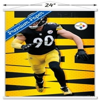 Zidni poster Pittsburgh Steelers-T. J. Vott u drvenom magnetskom okviru, 22.37534