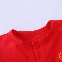 Dječak kalendar Dječaka Kineska nova godina Onesie Tang odijelo crveni kratki rukav, odjeće za kombinezon kratkih