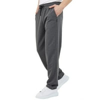 Fabiurt Muške sportske hlače muške pamučne džep za klizanje labavo casual jogging fitness sportske hlače, tamno